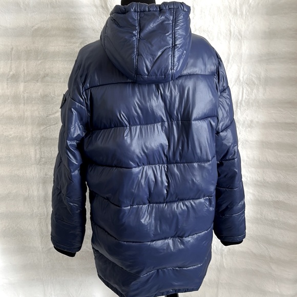 GUESS Puffer Coat Winter Jacket Men's hooded Full Zip Mens Large - Picture 6 of 16